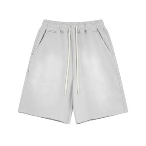 Pantalones Cortos Casuales para Hombre, Logotipo Personalizado, Transpirables, Felpa Francesa, 100% Algodón, Elásticos, Lavado Ácido, Cintura Media, Diseño Sólido - Product Image 4