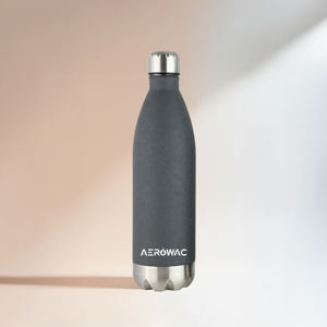Dark Grey Stainless Steel Vacuum Insulated Cola Water Bottle Portable Leakproof Thermal Hydration Flask <b>Metal</b> Base - Product Image 1