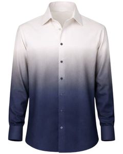Chemise Formelle Homme Ombrée Blanc Bleu Marine en Coton Premium à Manches Longues Boutonnée Style Smart Casual Fabrication Personnalisée Fournisseur en Gros - Product Image 1