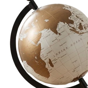 Decorative World Desk Globe with Wooden Base | Iron Stand and Durable Plastic Sphere for Office Desk & Educational Use - Product Image 3