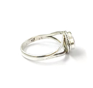 Beautiful 925 Sterling Silver Ring with Oval Red Ruby Stone Simple Split Band Design for Everyday Wear - Product Image 2
