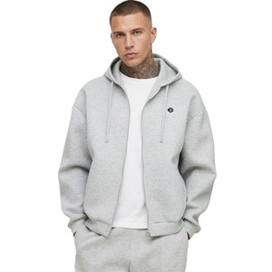 Sudadera con capucha de algodón grueso con cremallera para hombre, estilo oversize, lisa, para streetwear, fabricación personalizada, suministro. - Product Image 1