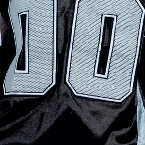 Maillot de football américain noir unisexe surdimensionné à manches longues et col en V, style streetwear, avec broderie personnalisée du numéro - Product Image 6