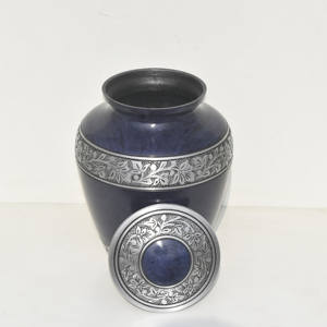 โกศบรรจุอัฐิแบบสั่งทำขายส่ง ทำจากอะลูมิเนียม สำหรับบรรจุอัฐิมนุษย์ คุณภาพสูง ลายสลัก ผิวสัมฤทธิ์สีน้ำเงิน สำหรับเก็บอัฐิ - Product Image 3