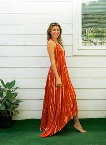 Vestido Maxi Informal Tie Dye de Moda Urbana, Diseño Simple, Estilo Moderno, Tejido Transpirable de Manga Larga - Product Image 5