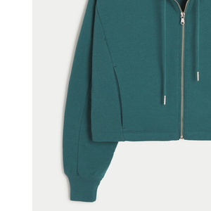 Sweat à capuche court zippé pour femme en polaire douce, vêtement de mode élégant et décontracté, manteau d'extérieur à prix abordable - Product Image 6