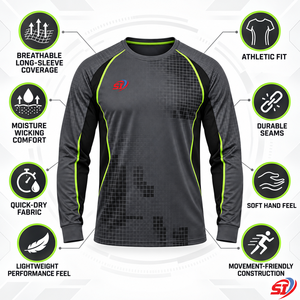 Custom <b>Mens</b> Athletic Long Sleeve Sports T-<b>Shirt</b> Breathable Quick Dry Sublimation Printed Polyester/Cotton Workout ODM - Product Image 6