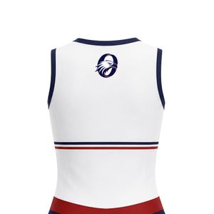 Haut de tennis sublimé blanc, bleu marine et rouge pour femme – Maillot de sport sans manches, tenue de match, vêtement d'entraînement, pour activités de plein air - Product Image 6
