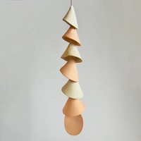 Carillon en céramique émaillée de couleur personnalisée, forme d'oiseau, cloche en céramique, carillon à vent, ensemble de 10 pièces fait à la main pour la maison et le jardin