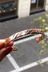 Belladec Women's Tri Color Twisted Red Copper <b>Bracelet</b> Handmade Open Cuff Elegant <b>Healing</b> Fashion Jewelry Unique Premium Quality - Product Image 4