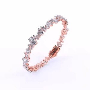 Elegant Design Multi Shape Diamond <b>Bracelet</b> in Rose Gold For Women Moissanite Diamond <b>Bracelet</b> At Reasonable Price - Product Image 1