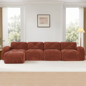 Divano Componibile per Soggiorno in Velluto Morbido, Design a L con Spugna ad Alta Densità 32D, Antiscivolo ed Ergonomico - Product Image 2