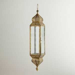 <b>Brass</b> <b>Lantern</b> With Glass Panels And Antiqued Finish For Home Decoration or Classic - Product Image 2