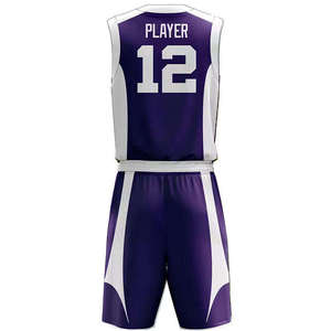 Conjunto de Uniforme de Baloncesto Unisex sin Mangas con Cuello en V para Impresión Sublimada Blanca, Transpirable, Absorbente de Humedad, 100% Poliéster - Product Image 2
