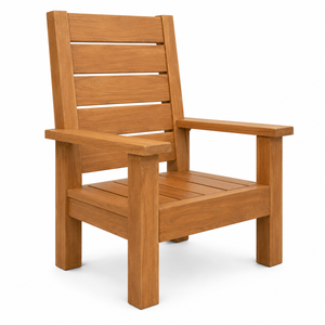 Silla de Jardín Escandinava de Teca Sólida y Duradera para Exteriores, con Reposabrazos Anchos, Patas Tipo Sable, Impermeable, Ecológica, para Escuelas, Resorts, Villas y Parques - Product Image 3