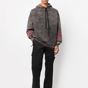 Sweat à capuche à manches longues brodé sur mesure, effet vieilli, qualité supérieure, taille adulte, vêtements décontractés, avec cordon de serrage, pour hommes - Product Image 4