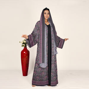 Abaya de Chifón Sólido con Pañuelo para la Cabeza, Frente Abierto, Manga Larga, Vestido Musulmán Modesto, Moda Árabe para Mujer, Traje para Oración del Eid - Product Image 5