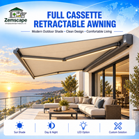 Auvent modulaire motorisé à cassette intégrale rétractable pour vitrine, protection solaire UV pour entrée de magasin, café de rue