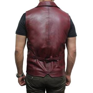 Gilet de moto professionnel en cuir véritable coupe-vent grande taille sans manches pour homme, sur mesure, pour la course et la sécurité - Product Image 2