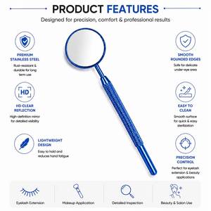 Ensemble d'outils de luxe en acier inoxydable pour extensions de cils, miroir grossissant mural, pinces, poudre, finition personnalisée longue durée - Product Image 5