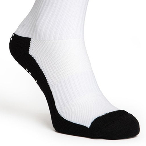Custom White Crew <b>Socks</b> With <b>Black</b> Heel And Toe For Running Breathable Cotton Athletic <b>Socks</b> For Adults Summer Wear - Product Image 4