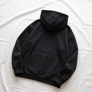 Custom Blank <b>Black</b> Winter Hoodie Oversized Heavyweight Cotton Pullover Unisex Streetwear Sweatshirt Front Wholesale Plain <b>Fleece</b> - Product Image 3