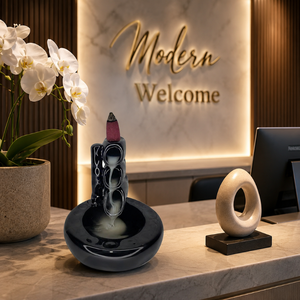 Modern Zen Ceramic Backflow <b>Incense</b> Burner Waterfall Smoke Cascade <b>Cone</b> Holder | Handmade Aromatherapy Meditation Home Decor OEM - Product Image 2