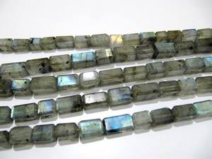 Perles de labradorite naturelle bleues chatoyantes, découpées au laser, longues perles en forme de boîte, brin de 10 pouces de long - Product Image 5