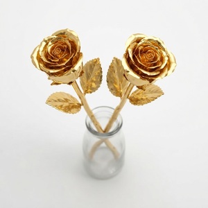 Rosa de Oro de 24k en Oferta, Elegante Rosa Real Hecha a Mano y Preservada en Oro, Regalo Romántico de Aniversario para Mujeres - Product Image 6