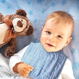 Bavoirs en mousseline de bambou 100% bambou, très absorbants et doux - Product Image 3