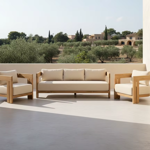 Commercial Grade Camilla Modern Outdoor <b>Sofa</b> <b>Set</b> All-Weather Teak High-Density Foam Durable Patio Furniture for Hotel Mall - Product Image 4