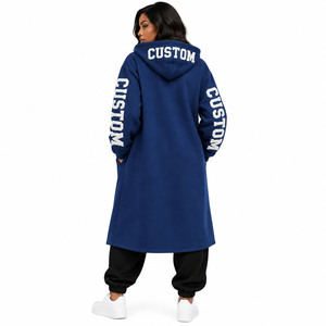 Casual Lounge Manufacturer Custom Women's Grey <b>Longline</b> <b>Hoodies</b> <b>Zip</b> Up Coat Tracksuit Oversized Cotton Fleece Pants Supplier - Product Image 5