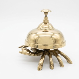 Campana de Escritorio de Latón Macizo con Grabado Floral Ornamentado, Estilo Vintage Antiguo, Campana de Servicio para Recepción de Hotel, Restaurante u Oficina - Product Image 2