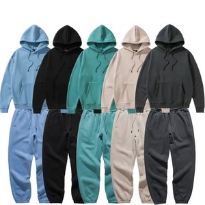 Men 330GSM Fleece Thick Blank Custom Logo Printing <b>Jogger</b> Suit <b>Set</b> <b>Plus</b> <b>Size</b> Private Label Stacked Tracksuits Sweat Suits DDP - Product Image 5
