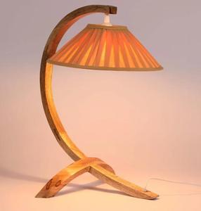 Scandinavian Wood Table Lamp with Beige Paper Cone Shade Warm White LED Light for Bedroom <b>Decorative</b> <b>Lighting</b> - Product Image 1