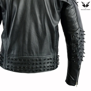 Best Supplier New Arrival In Reasonable Price Unique Design With Own Logo Newest Premium Quality Black <b>Studded</b> Leather Jackets - Product Image 5