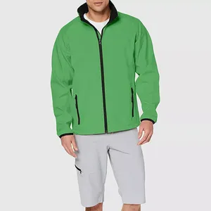 Veste coupe-vent décontractée pour homme, imperméable, softshell, à capuche, col montant, fermeture éclair frontale, logo, pour la randonnée et le camping - Product Image 3