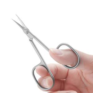 Ciseaux à cuticules et sourcils professionnels en acier inoxydable courbé de 9,4 cm - Outil de manucure durable au design innovant, personnalisable - Product Image 1