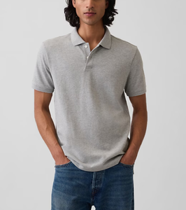 OEM Made Custom Design Your <b>Own</b> Brand Men's Polo Shirt Short Sleeve Pique 50% Cotton/ 50% Polyester, 220 GSM Dry Fit Golf Polo - Product Image 5