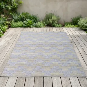 Alfombra HILTEX para Interiores y Exteriores, Lavable, Tejida, Rectangular, de Poliéster, con Base de Látex, Pelo Plano, Diseño Abstracto, 6mm - Product Image 1