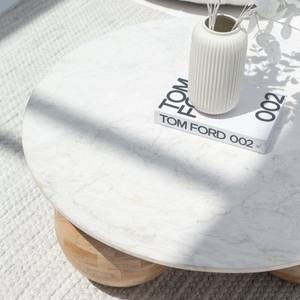 โต๊ะกาแฟหินอ่อนทรงกลม Vandana Astra Pebble ดีไซน์สามขา สำหรับการตกแต่งสไตล์โมเดิร์น - Product Image 5