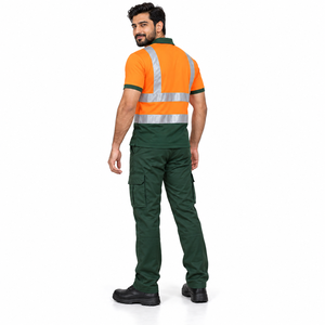 Chemises polo de sécurité en coton imprimées sur mesure, certifiées CE, pour uniformes de travail, avec impression par transfert thermique et haute visibilité - Product Image 5