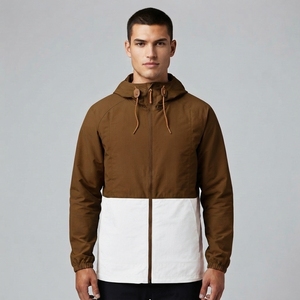 Veste à capuche légère pour homme, coupe-vent à blocs de couleur, fermeture éclair intégrale, pour l'extérieur et décontractée, vente en gros, fabricant - Product Image 1