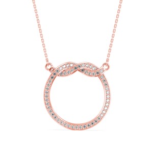 Este collar con colgante de moissanita en forma de círculo infinito de plata 925 es un regalo de aniversario de lujo para mujeres elegantes. - Product Image 5