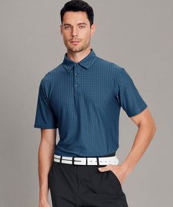 <b>Men's</b> Bubble Jacquard Polo <b>Shirt</b> Super <b>Stretch</b> Short Sleeve Polo <b>Shirts</b> for <b>Men</b> - Product Image 6