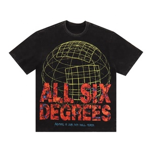 เสื้อยืดทรงหลวมสะพายไหล่สำหรับผู้ชายเสื้อยืดผ้าฝ้าย300 GSM สไตล์วินเทจสำหรับผู้ชายโอเวอร์ไซส์ - Product Image 5