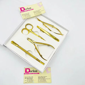 Stainless Steel Plasma Gold Cuticle <b>Nail</b> Pusher Nipper Custom Logo <b>Nail</b> Scissors Beauty Tweezer Reusable Manicure Pedicure Set - Product Image 2