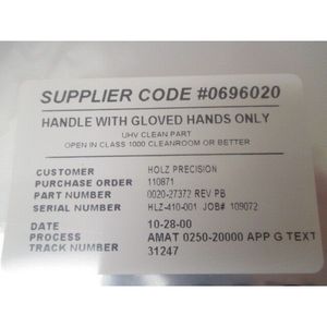 AMAT 0020-37272, แหวนรัด 8 นิ้ว, JMF Cold AL/TI - อุปกรณ์และอะไหล่เซมิคอนดักเตอร์ระดับโลกที่เชื่อถือได้ - Product Image 5