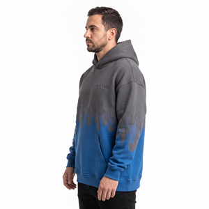 Custom Flame Pattern <b>Men</b> <b>Hoodie</b> Cotton <b>Fleece</b> <b>Oversized</b> Sweatshirt Long Sleeve Pullover Casual Winter <b>Hoodie</b> - Product Image 3