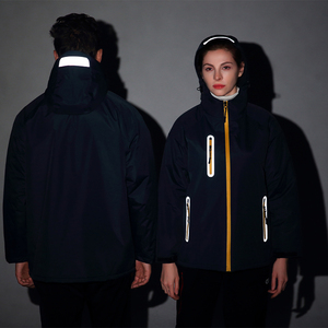 <b>Lightweight</b> Winter Outdoor Windbreaker Breathable Waterproof Quilted <b>Rain</b> <b>Jacket</b> with Reflective Strips - Product Image 4